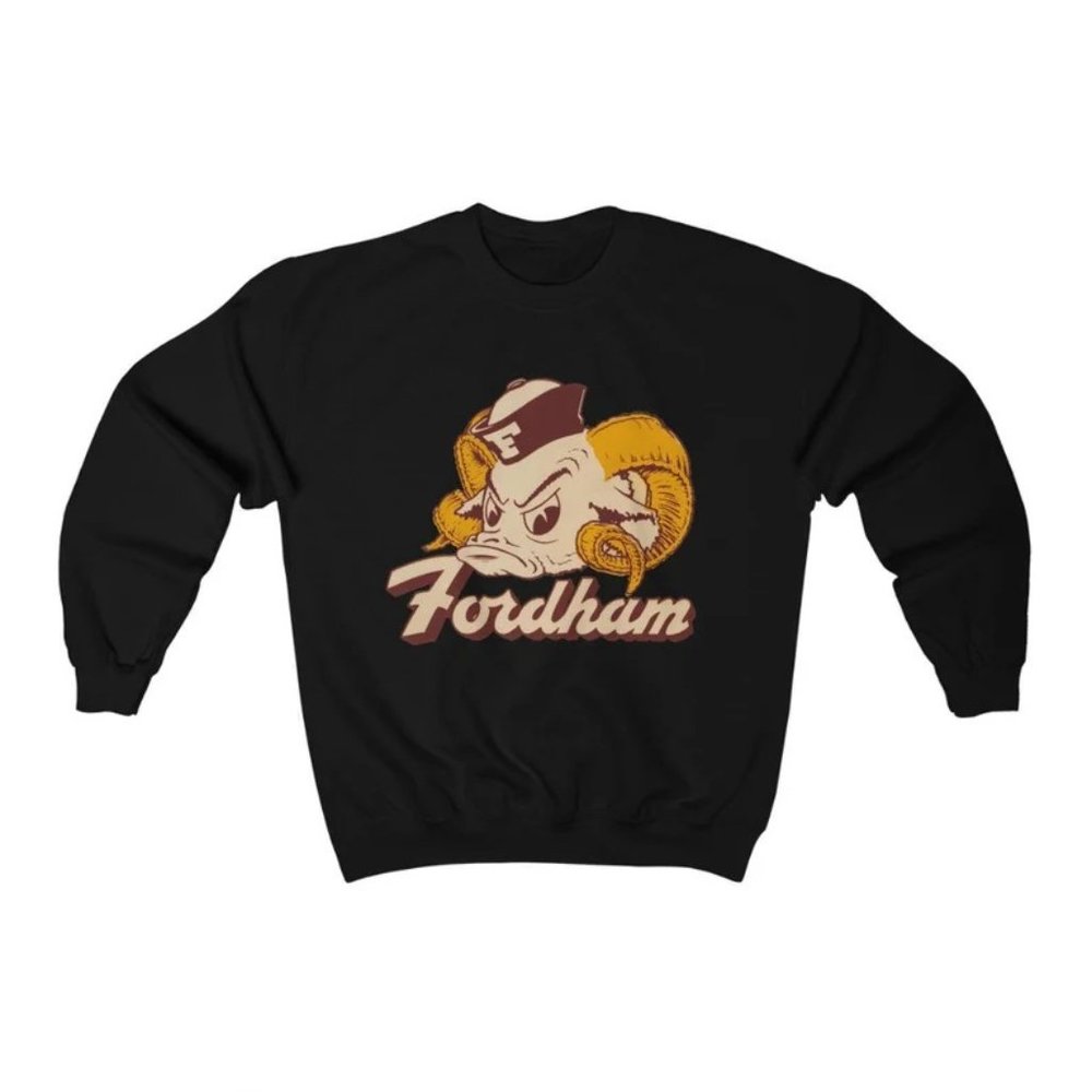 Fordham University Rams Vintage Retro Inspired Logo Unisex Crewneck Sweatshirt - Picture 2 of 2